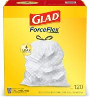 🗑️ forceflex tall kitchen drawstring trash bags – 13 gallon white trash bags, unscented – 120 count (package may vary) logo