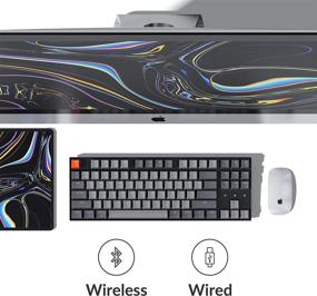 img 1 attached to 🔑 Keychron K8 Wireless Bluetooth 5.1/Wired USB Mechanical Gaming Keyboard - Hot-swappable, Tenkeyless 87 Keys, White LED Backlit, Gateron Brown Switch, N-Key Rollover - for Mac Windows