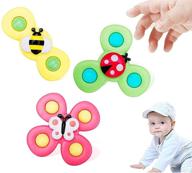 🔴 fanryy suction cups spinner top toy: rotating sucker animal for early learners - set of 3, ideal for dining table, bathroom, and travel logo