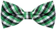 👔 carahere handmade green black plaid boys' bow tie accessories logo