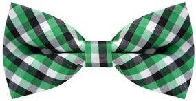 img 4 attached to 👔 Carahere Handmade Green Black Plaid Boys' Bow Tie Accessories