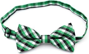 img 3 attached to 👔 Carahere Handmade Green Black Plaid Boys' Bow Tie Accessories