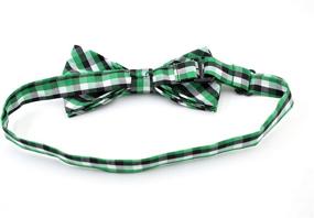 img 2 attached to 👔 Carahere Handmade Green Black Plaid Boys' Bow Tie Accessories