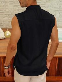 img 3 attached to 👕 Stylish Men's Sleeveless Button T-Shirt by Bbalizko Z Black - Top Quality Clothing and Shirts for Men