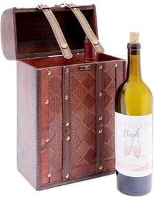 img 1 attached to Wine Bottle Holder Wooden Trunk