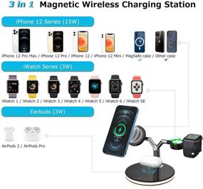 img 3 attached to 🔌 Mersuii 3 в 1 MagSafe Беспроводная зарядная станция с ночным светом и адаптером QC3.0 - Черный