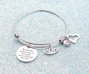 img 2 attached to Lotus Flower Bracelet: Wellness Jewelry with Inspirational Message, Trust in the Light, Grow Through the Dirt - Gift for Her