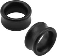 🌲 organic wood ear gauges flesh tunnel plugs stretcher gauge earrings - vintage black logo