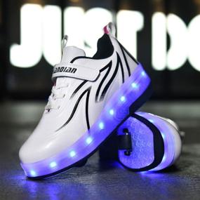 img 2 attached to 🎉 LED Light Up Spider Roller Skates Shoes: USB Rechargeable Sneakers for Kids - Ideal Gift for Birthdays, Thanksgiving, Christmas