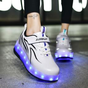 img 1 attached to 🎉 LED Light Up Spider Roller Skates Shoes: USB Rechargeable Sneakers for Kids - Ideal Gift for Birthdays, Thanksgiving, Christmas