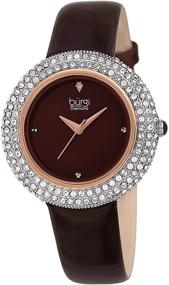 img 4 attached to Burgi BUR199BR Swarovski Accented Burgundy