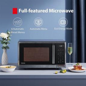 img 3 attached to 🍽️ Toshiba ML2-EM09PA(BS) Smart Sensor Microwave Oven with Position-Memory Turntable, Eco Mode, Sound On/Off - 0.9Cu.ft/900W, Black Stainless Steel, 0.9 Cu Ft