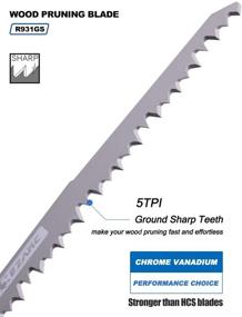 img 3 attached to 🪚 EZARC Wood Pruning Sabre Saw Blade 9-Inch - Sharp Ground Teeth, Long Lifetime, CRV Material - R931GS 5TPI (5-Pack)