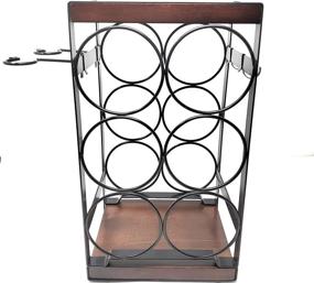 img 4 attached to 🍷 Premium 6-Bottle Rustic Wood Countertop Wine Rack with Wine Glass Holder - Easy, No Assembly Required