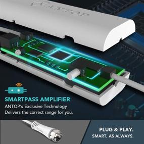 img 3 attached to 📺 Усилитель сигнала телевизора ANTOP Smartpass с фильтром 4G LTE для неусиленной телевизионной антенны, высоким усилением и низким уровнем шума - усиление сигналов VHF, UHF - включает устройство питания USB и кабель USB длиной 5 футов.