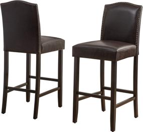 img 4 attached to 🪑 Brown Christopher Knight Home Markson Barstools - Set of 2 for Improved SEO