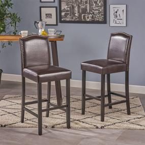 img 3 attached to 🪑 Brown Christopher Knight Home Markson Barstools - Set of 2 for Improved SEO