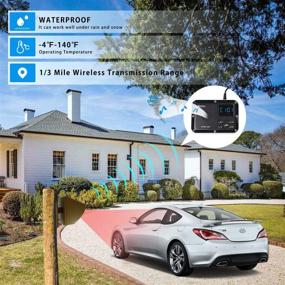 img 3 attached to Long Range Wireless Driveway Alarm System with Motion Sensor - 1800 Feet Detection Range and Rechargeable 1800mAh Battery (1&amp;1-Brown)