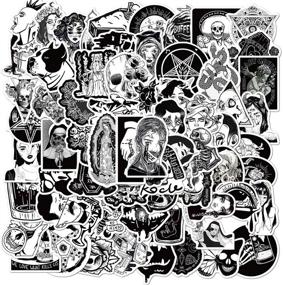 img 3 attached to 🖤 100-Piece Gothic Stickers Set in Black and White – Laptop, Computer, Bedroom, Wardrobe, Car, Skateboard, Motorcycle, Bicycle, Mobile Phone, Luggage, Guitar – DIY Decal Collection