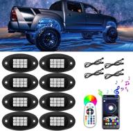 🌈 roccs 8 led rgb rock lights: multicolor neon underbody tail glow lamp kit for off-road vehicles - utv, suv, atv, truck logo