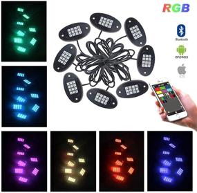 img 1 attached to 🌈 ROCCS 8 LED RGB Рок-Фонари: Многоцветная неоновая подсветка задней части кузова для внедорожников - UTV, SUV, ATV, грузовик