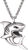 🦈 unisex silver shark pendant necklace with chain | punk ocean project jewelry for men, women, boys, and girls | ocean animal fish necklace logo