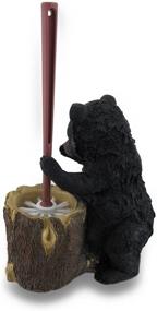img 2 attached to 🐻 Optimized 2-Piece Set: Zeckos Black Bear Butler Toilet Brush and Holder