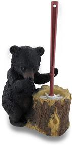 img 4 attached to 🐻 Optimized 2-Piece Set: Zeckos Black Bear Butler Toilet Brush and Holder