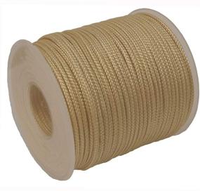 img 3 attached to 2.0mm Light Gold Braided Nylon Lift Shade Cord - 60 Yards Y-Axis Roll, with 6 Pack White Wood Cord Knobs and Soft Tape