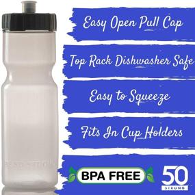 img 3 attached to 🚴 6-Pack of 50 Strong Sports Squeeze Water Bottles - 22oz BPA Free Bike & Sport Bottles with Easy Open Push/Pull Cap – Made in USA