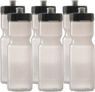 🚴 6-pack of 50 strong sports squeeze water bottles - 22oz bpa free bike & sport bottles with easy open push/pull cap – made in usa logo