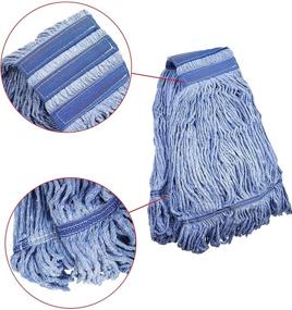 img 2 attached to 🧹 Commercial Heavy Duty String Blue Wet Mop Head Replacement | Fits 3 Types Commercial Mop Handle (3, Medium) - High Quality & Durable