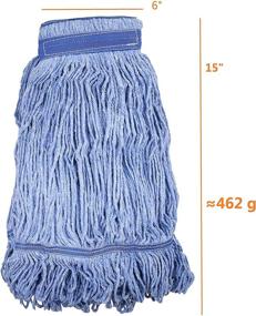 img 3 attached to 🧹 Commercial Heavy Duty String Blue Wet Mop Head Replacement | Fits 3 Types Commercial Mop Handle (3, Medium) - High Quality & Durable