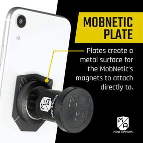 img 1 attached to Mob Armor MobNetic Plates (2 Pack) - The Ultimate Magnetic Phone Mounting Solution for Cars - Universal Smartphone Mounting Plates - A Must-Have Vehicle Accessory for Cellphones - Black