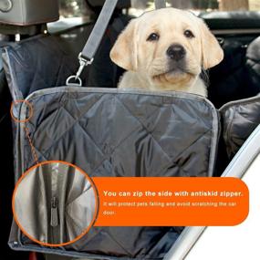 img 2 attached to 🐾 ASMSW Nonslip Hammock Dog Car Seat Cover for Back Seat, Waterproof Pets Seat Covers for Cars Suvs Trucks with Mesh Breathable Window, 2 Belts, Double Coating, 600D Oxford Fabric