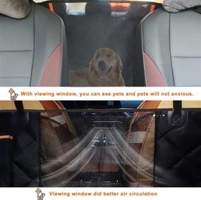 img 3 attached to 🐾 ASMSW Nonslip Hammock Dog Car Seat Cover for Back Seat, Waterproof Pets Seat Covers for Cars Suvs Trucks with Mesh Breathable Window, 2 Belts, Double Coating, 600D Oxford Fabric