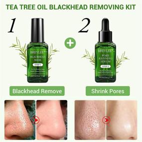 img 2 attached to 🌿 BREYLEE Blackhead Remover Kit - 3 in 1: Tea Tree Oil Mask, Nose Strips, Pore Strips, Peeling Mask Set