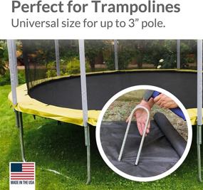 img 2 attached to High-Quality Pinnacle Mercantile Galvanized Trampoline Anchors: Set of 4 or 8 Extra Heavy Duty Metal Ground Stakes - 12 Inch Long, 1/2 inch Round - Made in USA