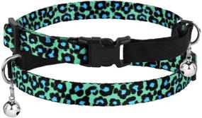 img 2 attached to 🐆 Leopard Print Breakaway Cat Collar Pack of 2, CollarDirect Safety Kitten Collar for Cats with Bell and Elastic Strap, Adjustable Size 7-11 Inch