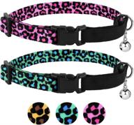 🐆 leopard print breakaway cat collar pack of 2, collardirect safety kitten collar for cats with bell and elastic strap, adjustable size 7-11 inch logo