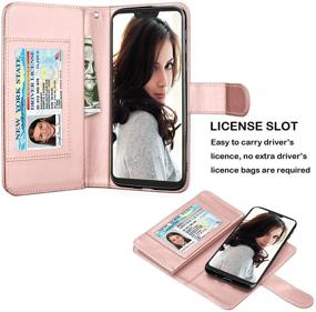 img 2 attached to 📱 Stylish RoseGold Moto G7 Power Wallet Case with Card Slots, Detachable Magnetic Phone Cover & Lanyard - Compatible with Motorola G7 Supra/XT1955/Moto G7 Optimo Maxx XT1955DL