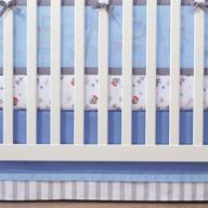🛏️ breathablebaby cotton crib skirt in blue/gray - complete your baby's bedding with coordinated style, fits standard crib mattresses, 100% cotton, easy machine wash and dry logo