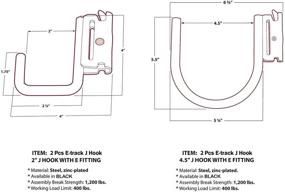 img 3 attached to 🔗 E-Track J крючки 4 шт. для эффективного управления грузами в закрытом прицепе - Идеально подходит для грузовиков, прицепов, фургонов; Включает крепления для пружин E-Track