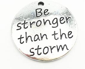 img 2 attached to Yansanido Pack of 10 Alloy Silver 'Be Stronger Than The Storm' Charms: DIY Antique Pendant Bracelet & Necklace Making