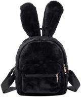 🐰 bunny backpack: adorable mini backpacks for girls with plush rabbit ears - satchel style fuzzy bunny purse handbags logo