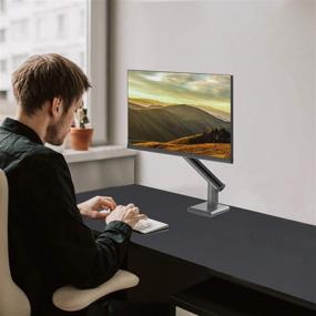 img 3 attached to 🖥️ WALI Single Monitor Mount: Adjustable VESA Bracket for 32-inch Display, 22lbs Capacity, Silver