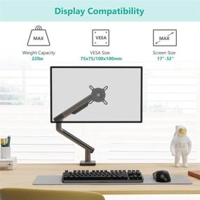 img 2 attached to 🖥️ WALI Single Monitor Mount: Adjustable VESA Bracket for 32-inch Display, 22lbs Capacity, Silver