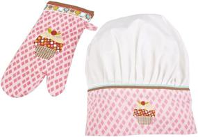 img 2 attached to 👩 MUKitchen MiniMu Kids: Sweet Stuff 3-Piece Cotton Chef Set – Apron, Hat, and Mitt for Aspiring Young Chefs