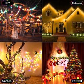 img 3 attached to Gogsic 164ft 500 LED Christmas Tree Lights Color Changing Fairy Lights, 11 Modes with Timer Remote Extendable Christmas Tree String Lights for Indoor Outdoor Xmas Tree Decoration (Multicolor & Warm White)