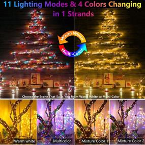 img 1 attached to Gogsic 164ft 500 LED Christmas Tree Lights Color Changing Fairy Lights, 11 Modes with Timer Remote Extendable Christmas Tree String Lights for Indoor Outdoor Xmas Tree Decoration (Multicolor & Warm White)